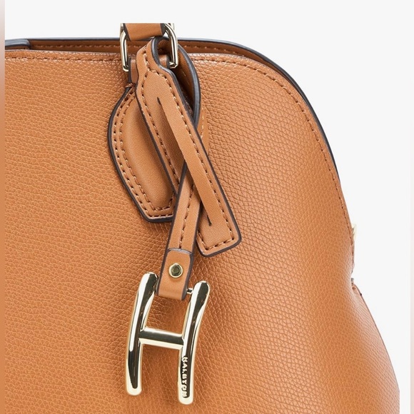 Halston NWT Quincy Tan Satchel with Gold Hardware - Picture 3 of 14